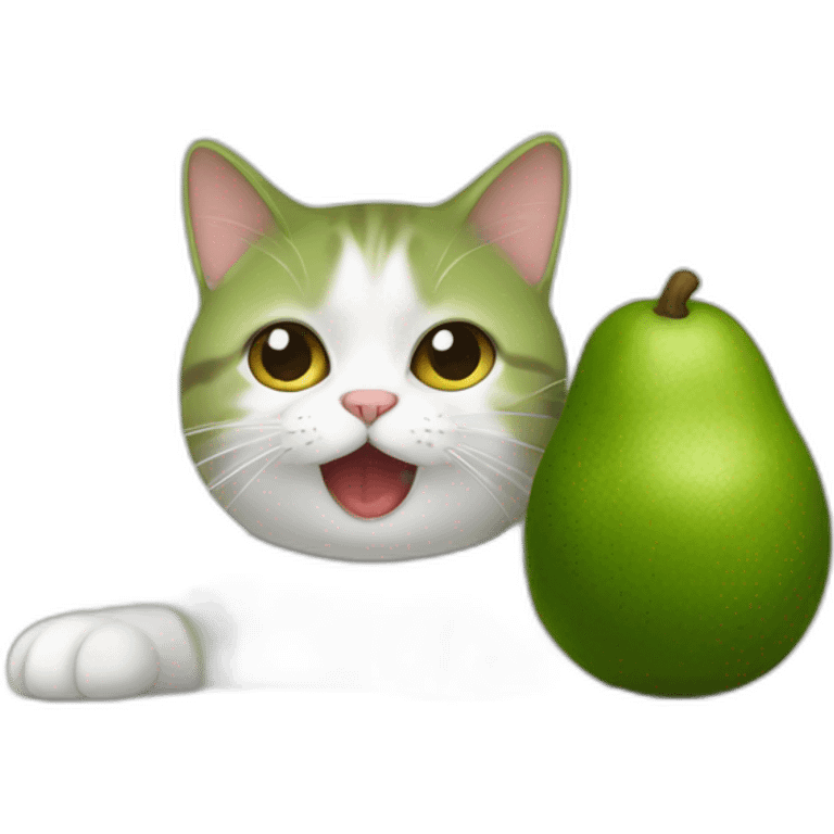 Petit chat qui tient un avocat emoji