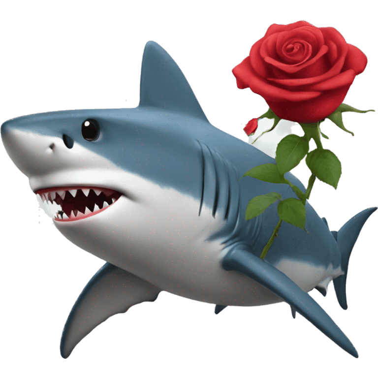 Shark with rose emoji