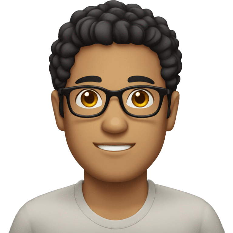 Latino Jewish guy with black eyes black hair and glasses emoji