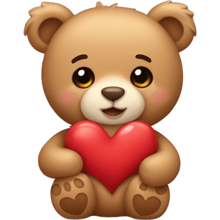 Teddy bear giving out hearts  emoji