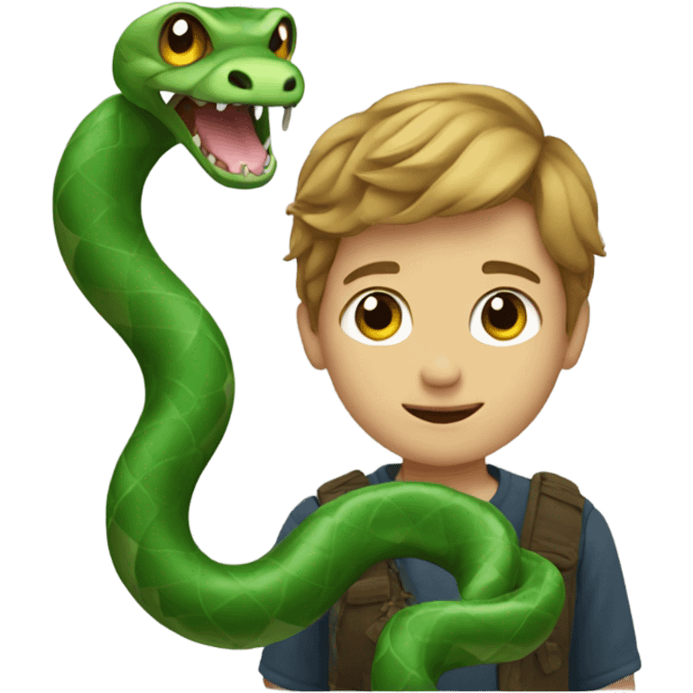 Boy with snake emoji