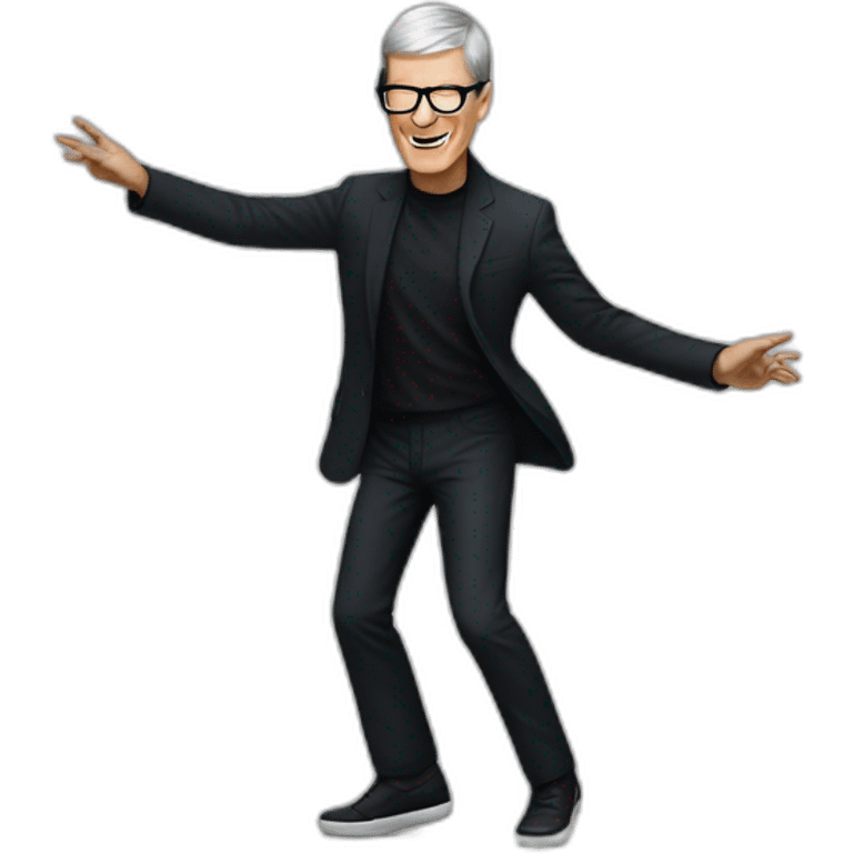 Tim Cook dancing Saturday night fever style emoji