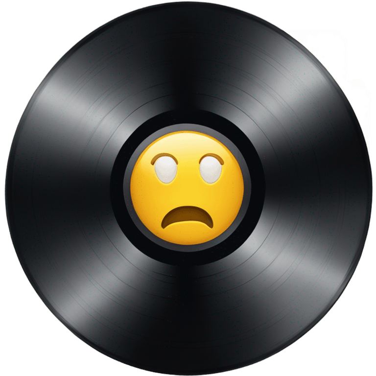 Vinyl record on folder emoji