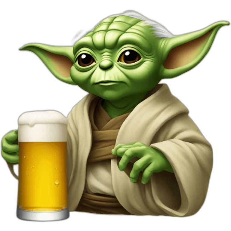 Yoda buvant une bière emoji