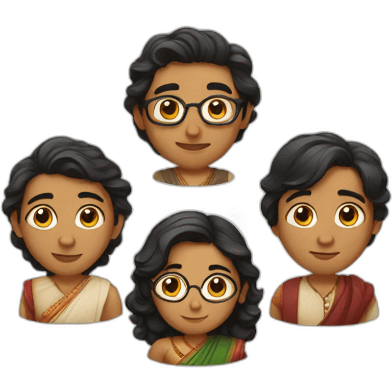 a group of cute indian writers emoji