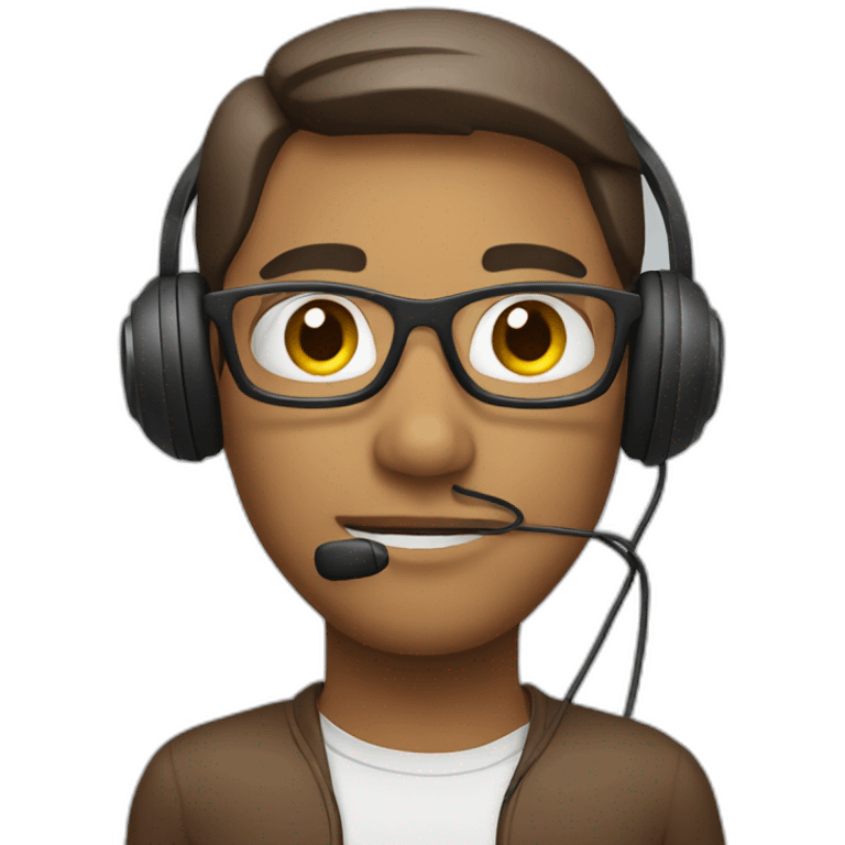 person with headset emoji