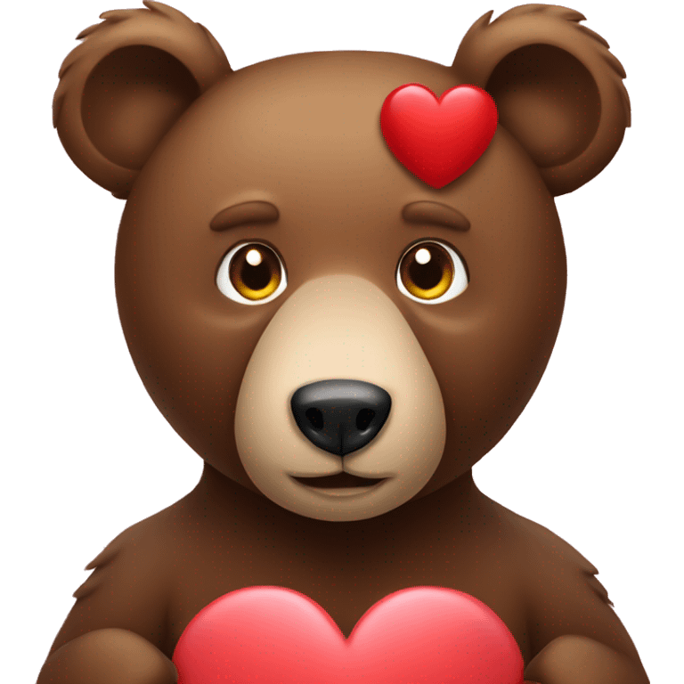 Bear holding a heart  emoji