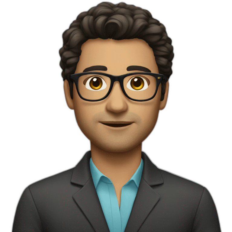 Male therapist dark hair glasses emoji