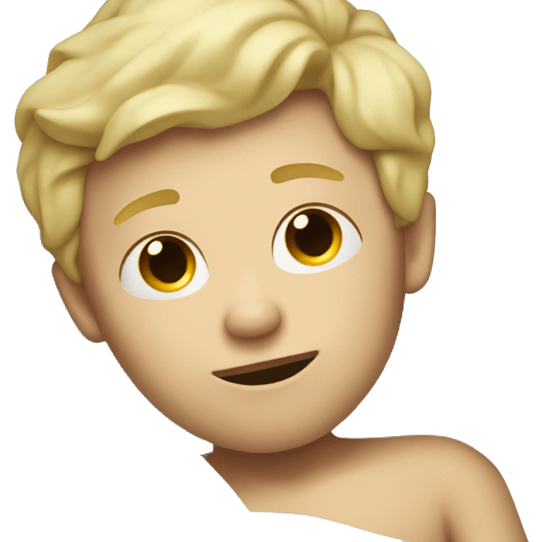 Blonde haired boy in bed emoji