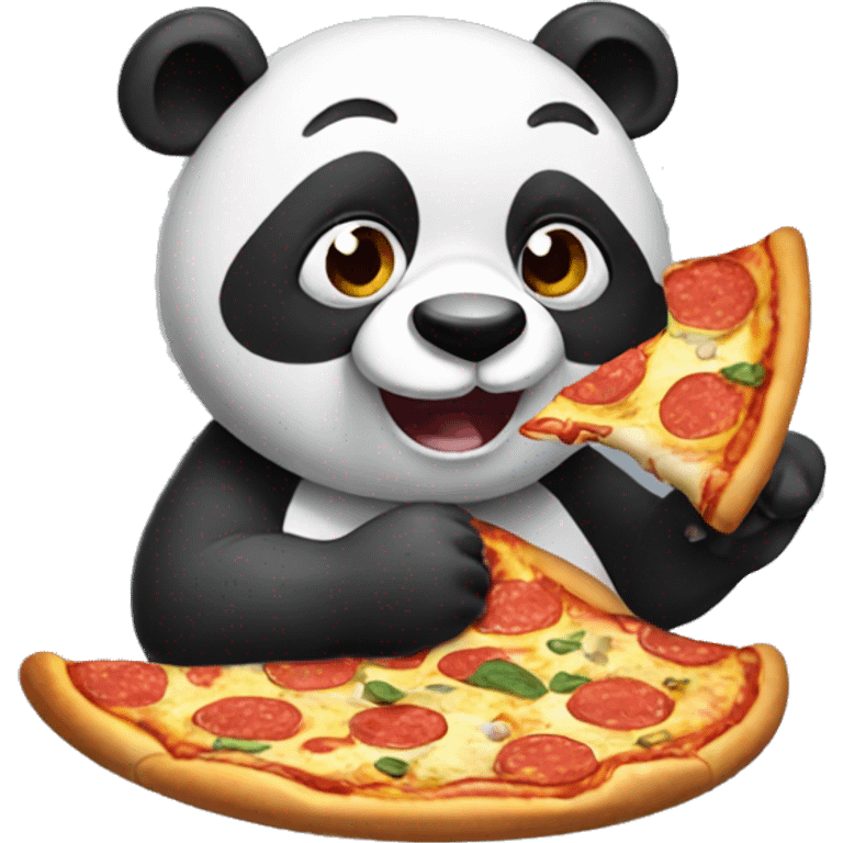 Panda eating pizza emoji