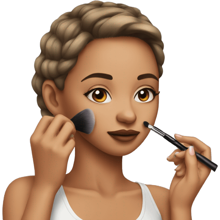 Girl applying makeup emoji