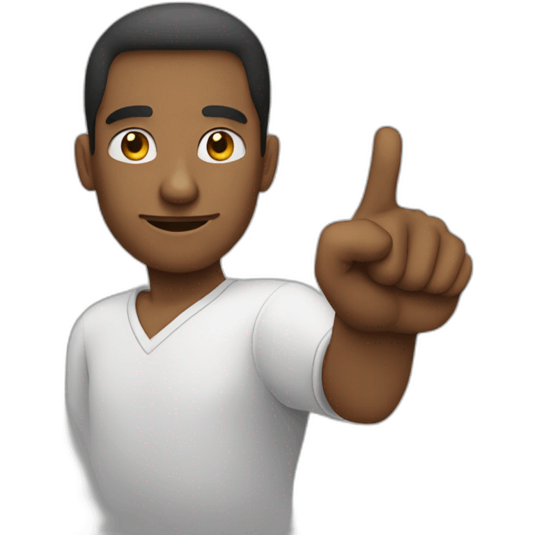 A man pointing index finger to the right emoji