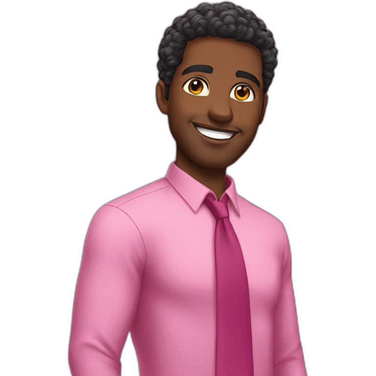 afroamerican handsome ejecutive with pink shirt emoji