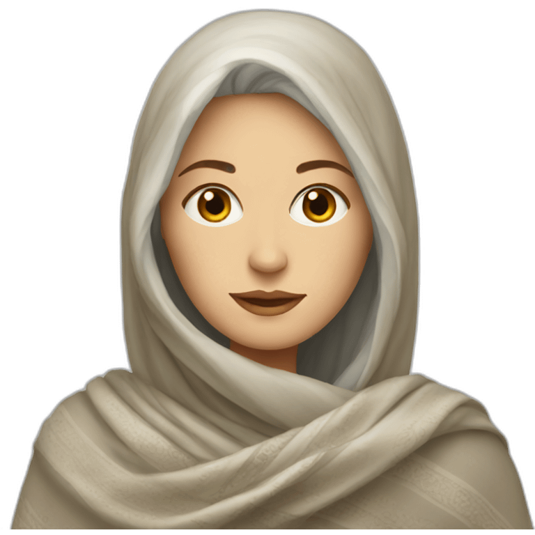 a white woman in a shawl emoji