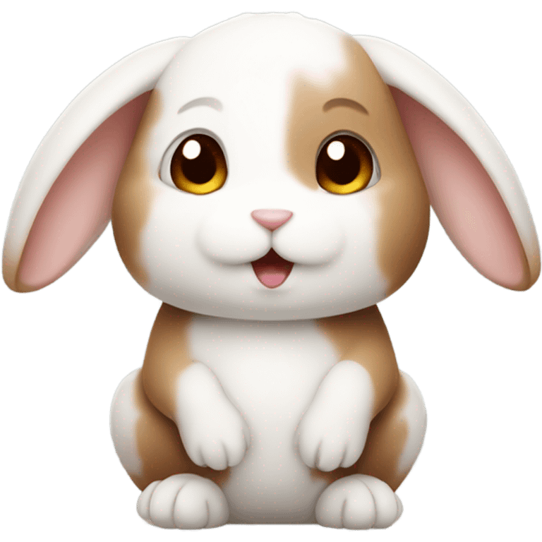 Cute Little Rabbit with white and Brown gut emoji