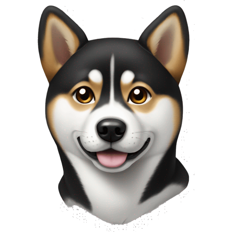 Black and white shiba inu emoji