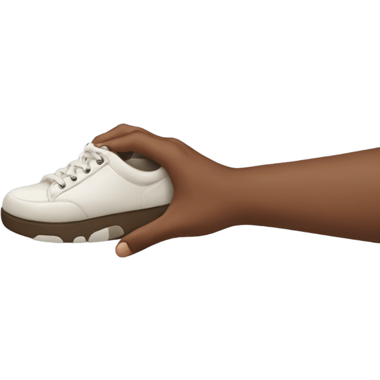 Hand holding shoe emoji