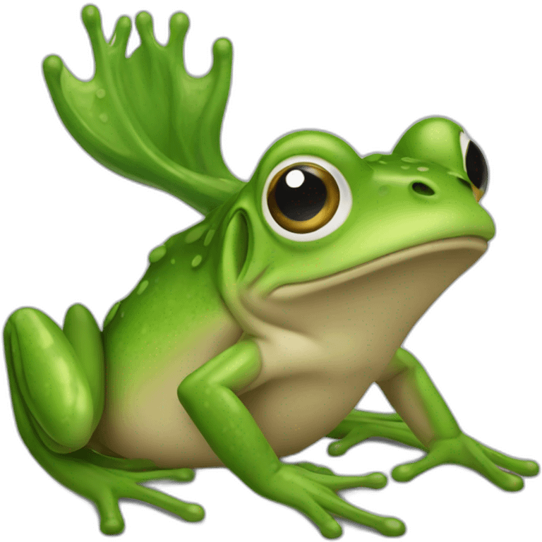 Une grenouille sur un cerf emoji