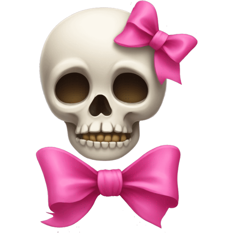 Skull with a pink bow emoji