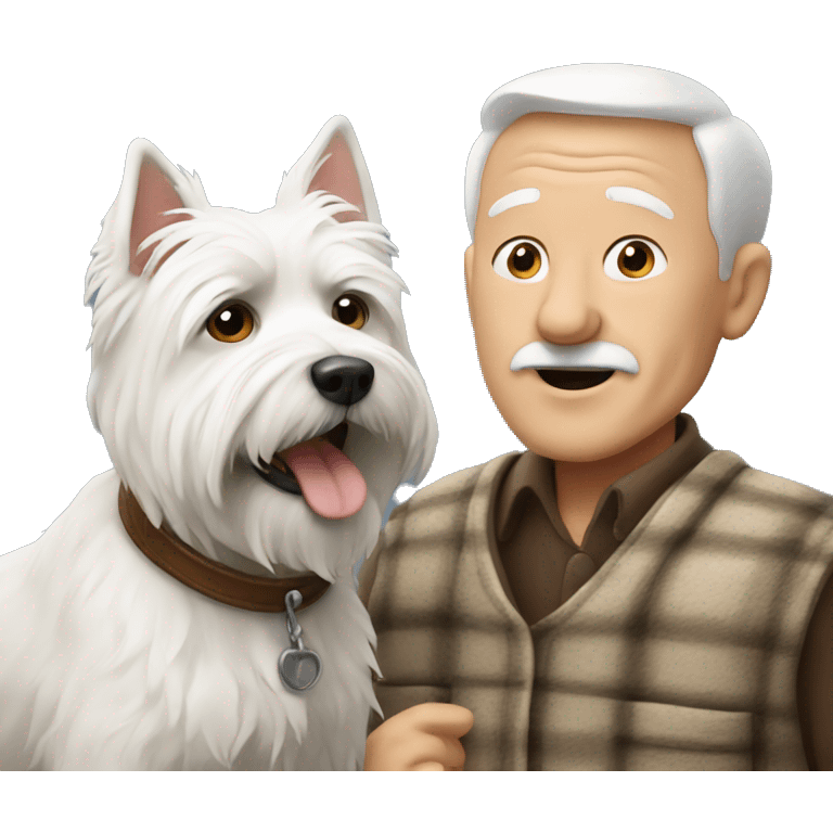 old man with west highland terrier emoji