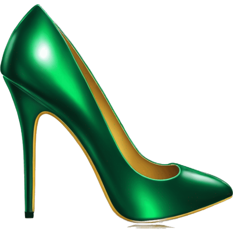 Shiny dark green stiletto heels emoji