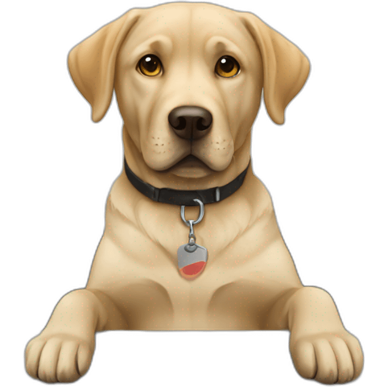 a labrador working in the office emoji