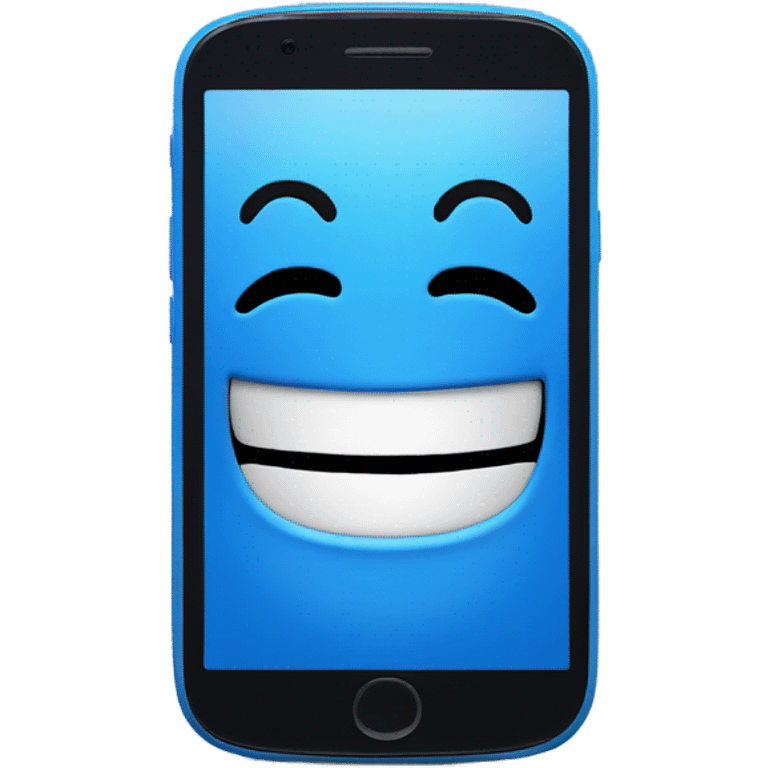 BLUE smartphone laughing emoji