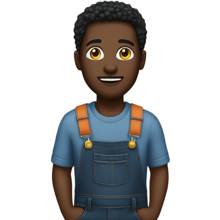 Blk guy in overalls  emoji