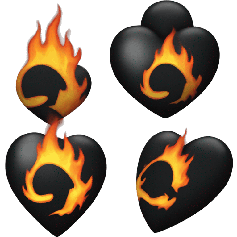 Black heart with fire emoji