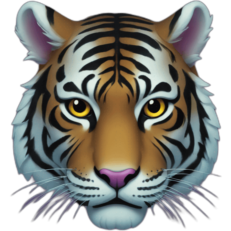 black light tiger Japanese mask emoji