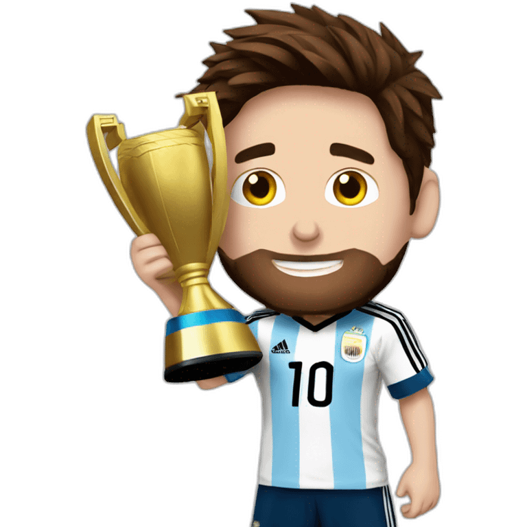 messi con la copa del mundo con argentina emoji