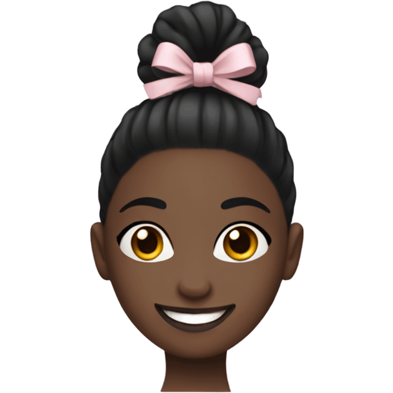 black ballerina with black bun and smile emoji