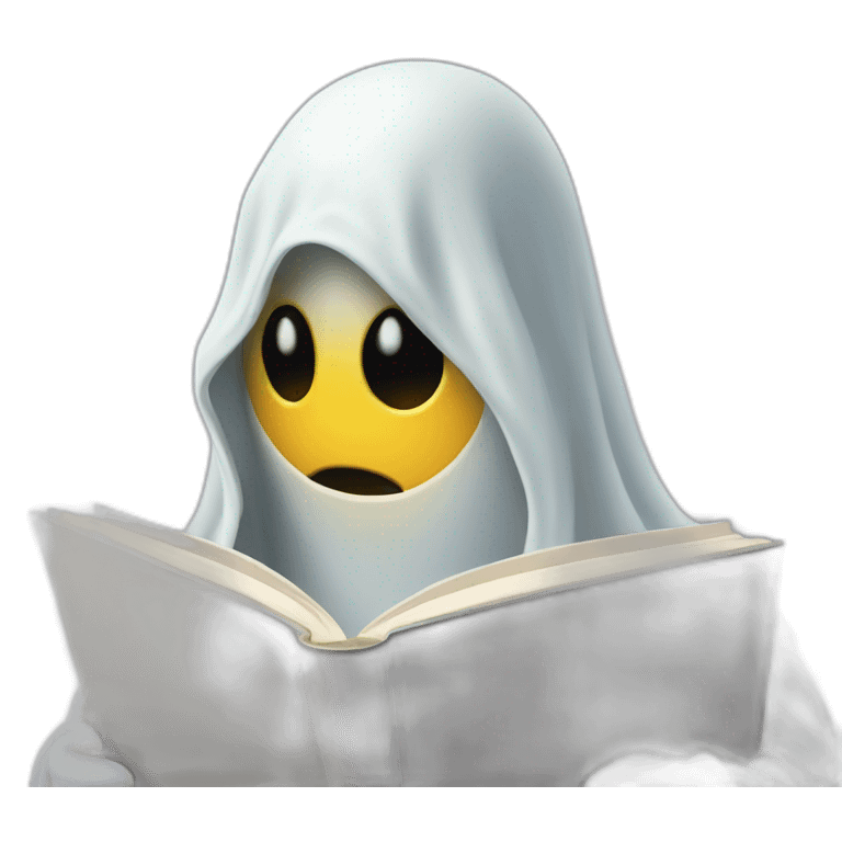 Ghost reading a book emoji