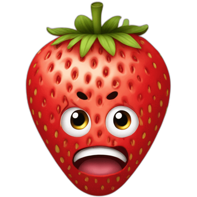 afraid strawberry emoji