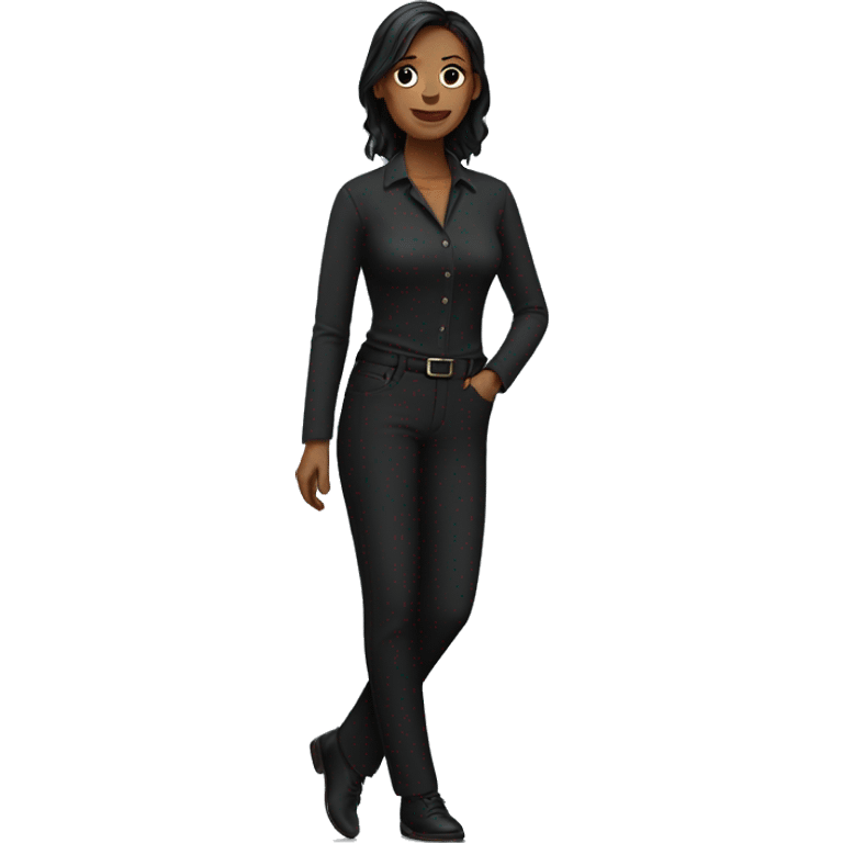 woman in black trousers  emoji