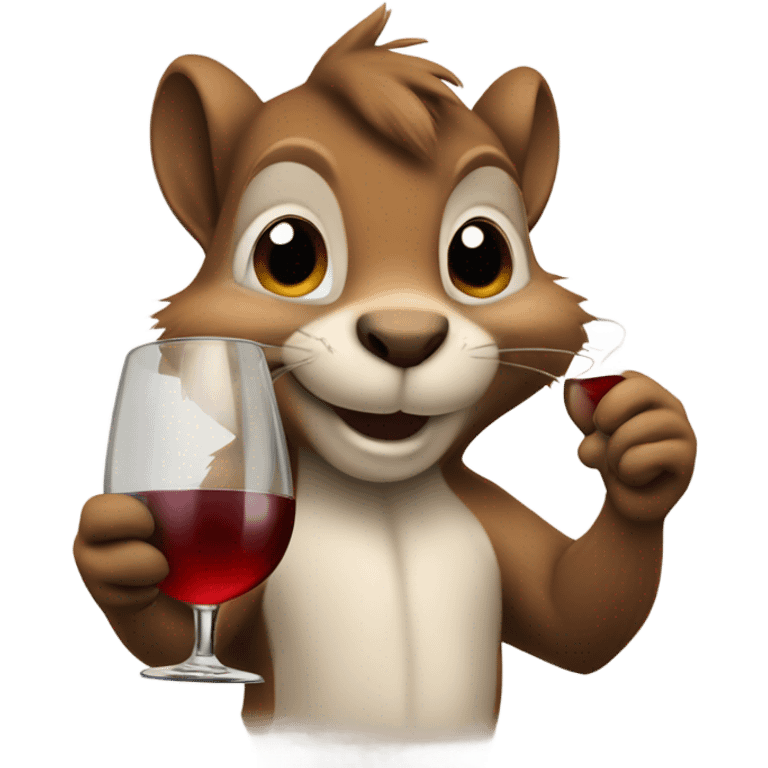 Squirrel sipping wine emoji