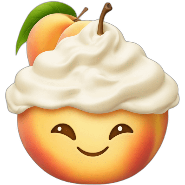 Happy Peach with cream cheese toping emoji