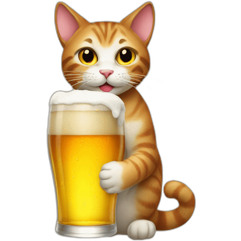 Cat drink beer emoji