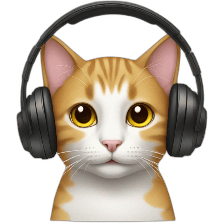 cat with headphones  emoji