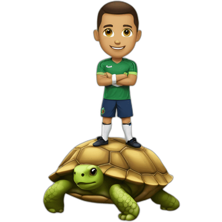 Ronaldo sur une tortue emoji