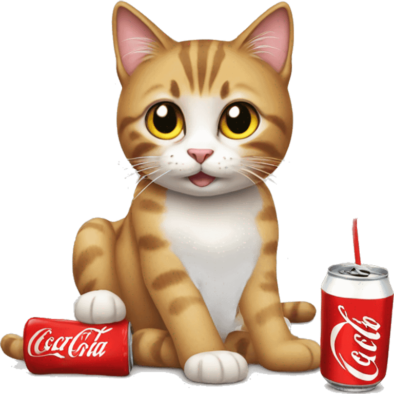 cat drink cocacola emoji