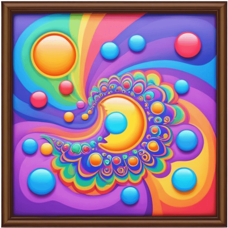 Psychedelic colored photo frame emoji