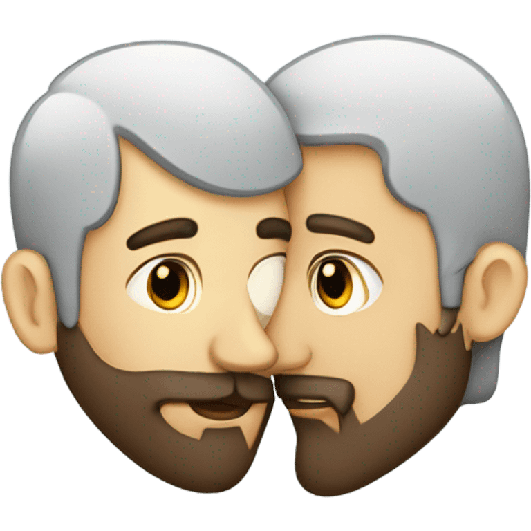 imminent kiss between lovers man with beard emoji