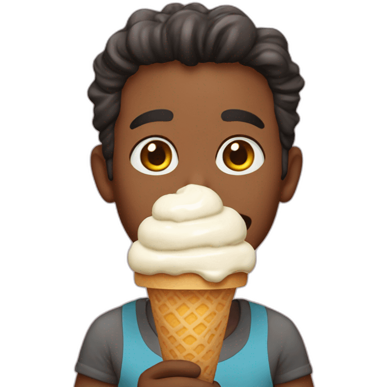 Farzad eating ice cream emoji