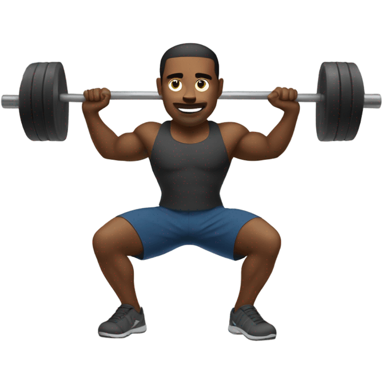 guy doing squats with squatbar emoji