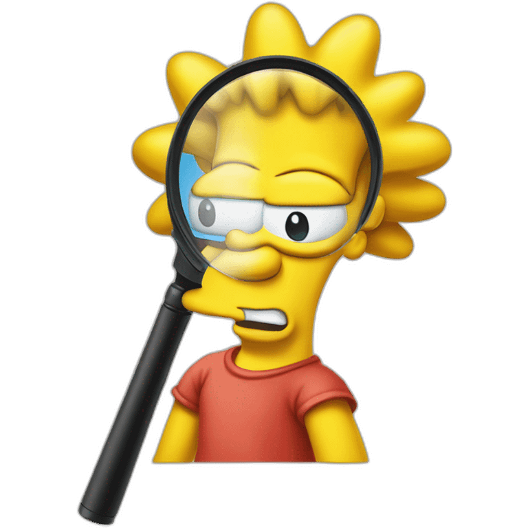 bart simpson looking through a magnifying glass emoji