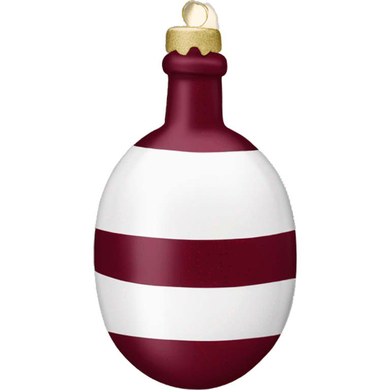 Wine red and white Christmas ornament  emoji