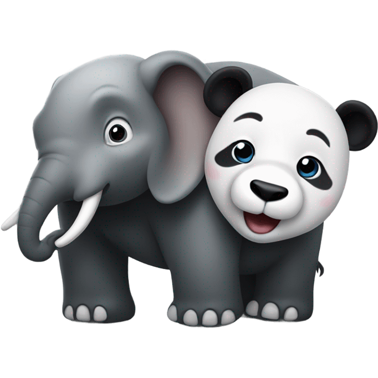 A panda with an elephant's trunk emoji