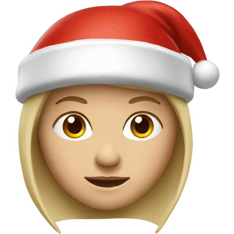 white spartan female wearing red santa hat emoji