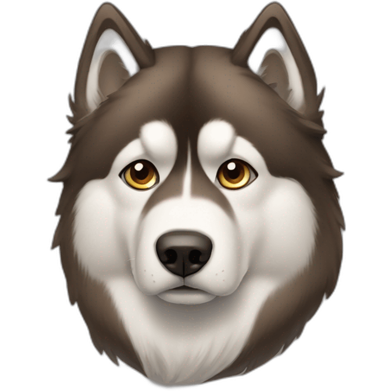 brown malamute d'alaska triste emoji